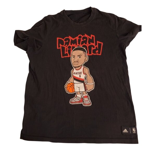 Adidas NBA Damian Lillard Blazers Graphic T-Shirt - Mens Medium 2016 - Picture 1 of 6